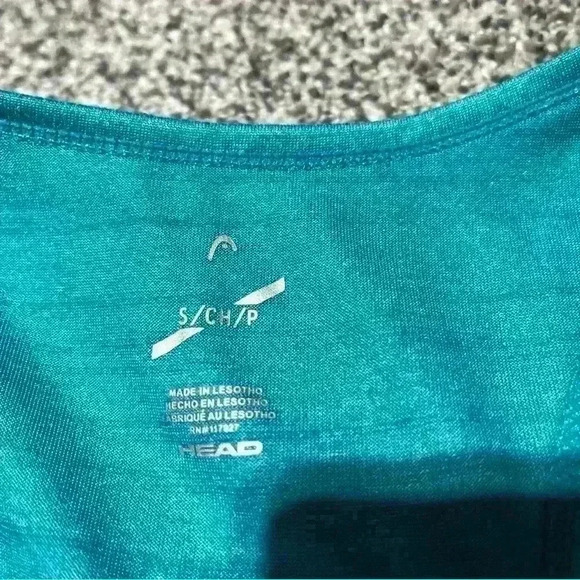 HEAD Tennis Tank Top Womens Size S Ladies Court Scoop Neck Open Back Turquoise - Picture 5 of 7